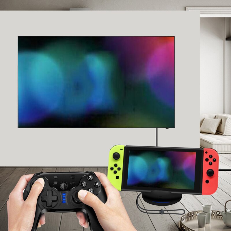 Station de support de Base de Dock de TV de Type C de convertisseur portatif de HDMI de refroidissement circulaire pour le commutateur de Nintendo noir