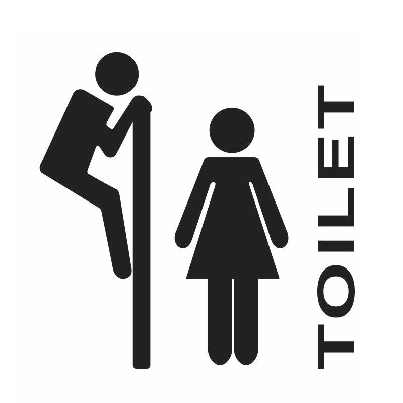 1PC Removable Toilet Sign Wall Stickers Funny Bathroom Decoration DIY Woman &amp; Man Decals Public WC Sign Toilet Stickers: Purple / 2 PCS