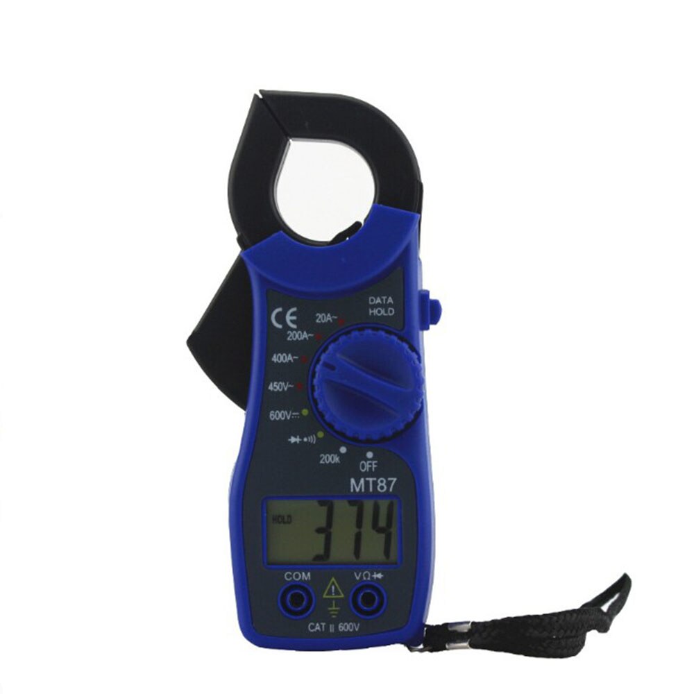 LCD Digital Ohmmeter Meter Voltmeter Multimeter Tester Ammeter Volt DC Wish Clamp AC MT-87 universal voltage and current meter: Blue