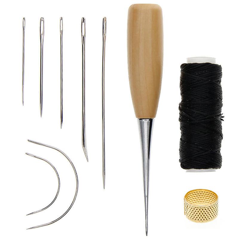Leather Sewing Needles Stitching Needle Set Thread Thimbles Hand Sewing Tool knitting crochet needles