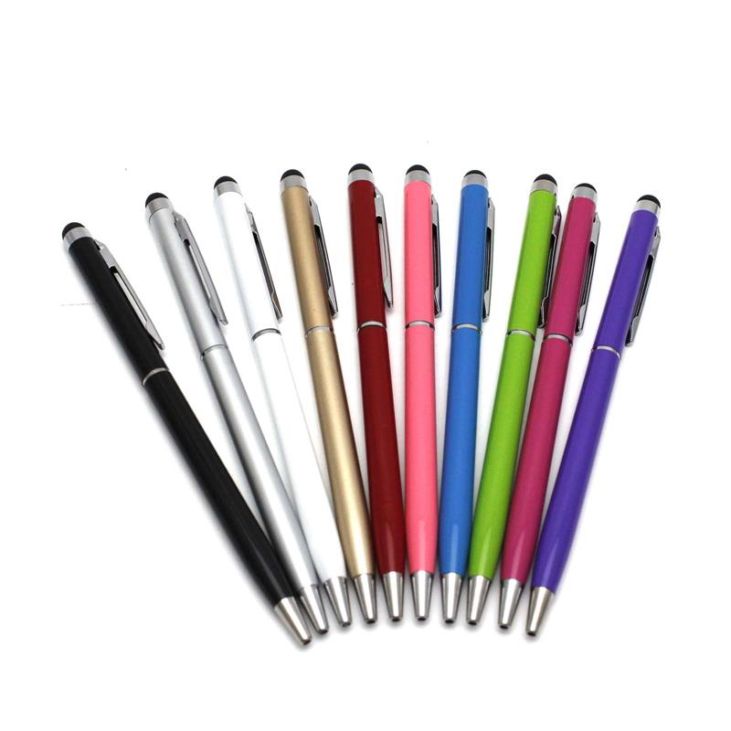 2PC Universal Stylus Pen 2in1 Ballpoint Pen Capacitive Screen Dual Touch Pen Stylus for Tablet & for Xiaomi Mobile Phones