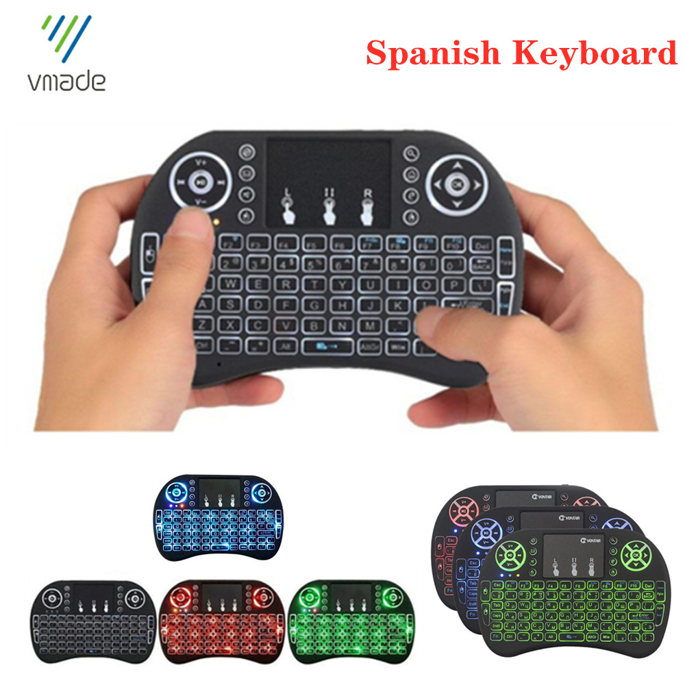 Miniteclado inalámbrico i8 con retroiluminación de 2,4 Ghz para Smart TV, Android, PC, portátil, en 2/3 días, España
