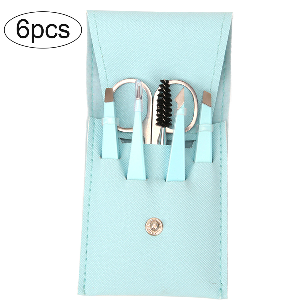 Juego de pinzas para depilación de cejas, pinzas para pestañas de acero inoxidable, punta plana inclinada, herramientas de maquillaje, 4/6 Uds.: Rojo rosado