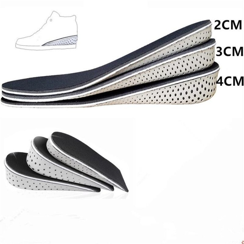 1 Pair Shoe Insoles Breathable Half Insole Heighten Heel Insert Sports Shoes Pad Cushion Unisex 2-4cm Height Increase Insoles