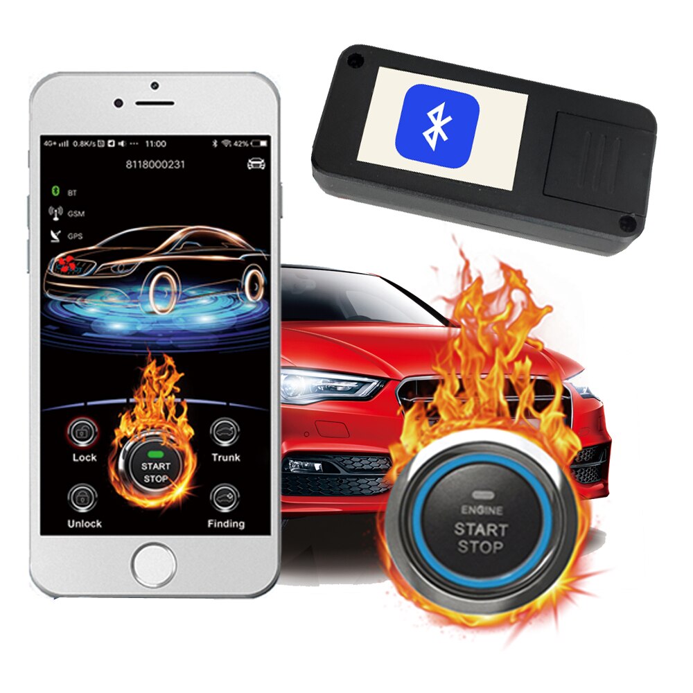 Cardot Mobiele Telefoon Controle Start Stop Motor Keyless Entry Systeem Bluetooth Module Auto Alarm Systeem