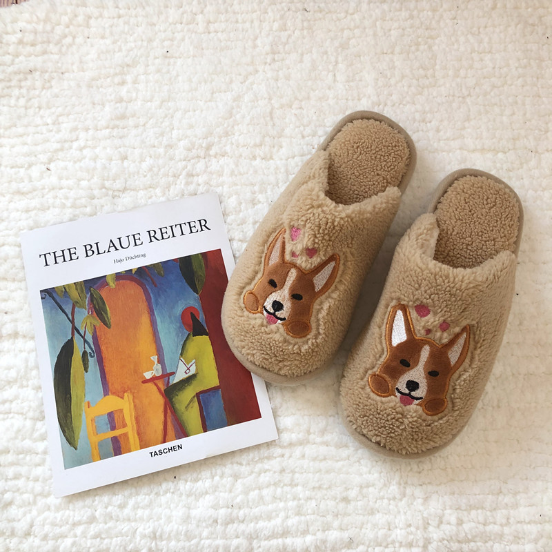 Pluszowy placki kapcie kobiety mężczyźni domowe kapcie słodkie zwierzę ciepłe miękkie wygodne białe pantofel damski panie kapcie robić domu zima: Brązowy / 36-37