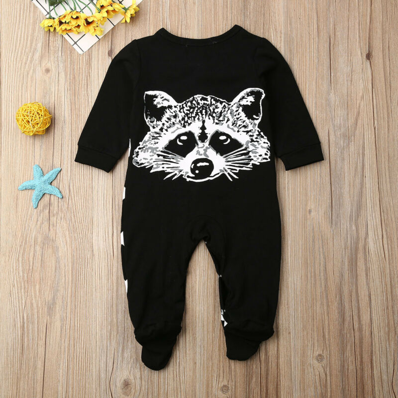 Baby Boy Clothes Animal Print Footies Jumpsuit Autumn Winter Baby Clothing