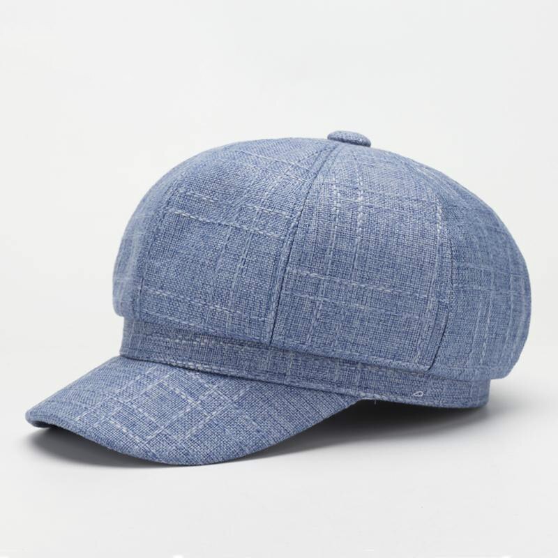 Hatt keps basker dam åttkantig hatt vintage rutig tidningspojke keps bred brättad målarhattar för kvinnor män gorras