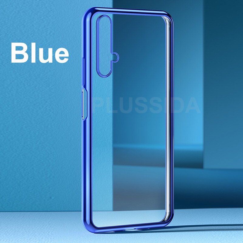 For Huawei Honor 20 Pro honor20 Pro Nova 5t Case Cover Silicone Shockproof soft cases on for Huawei Honor 20 v30 pro Transparent: Honor 20 / Blue