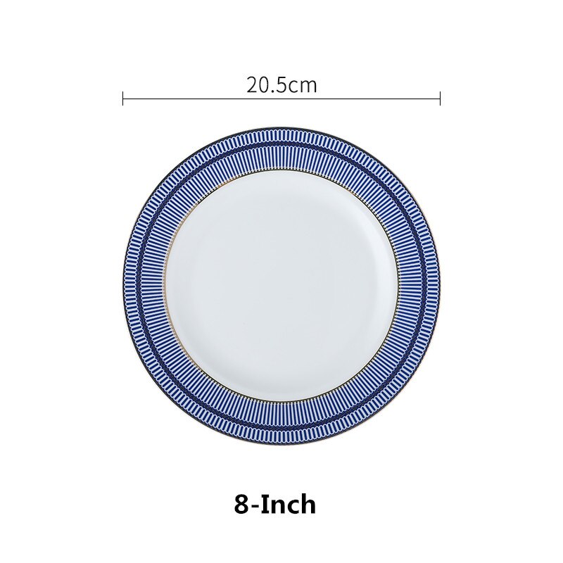 Gold Round Plate Set Ceramic Dinner Plates Brief N... Grandado