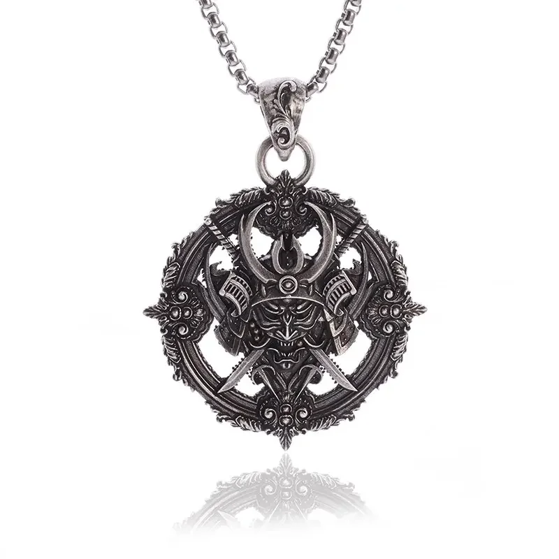 Colgante de calavera de cautiverio Chapado en plata, collar de motociclista Punk Rock para hombre, accesorio de joyería gótica de Halloween: Azul