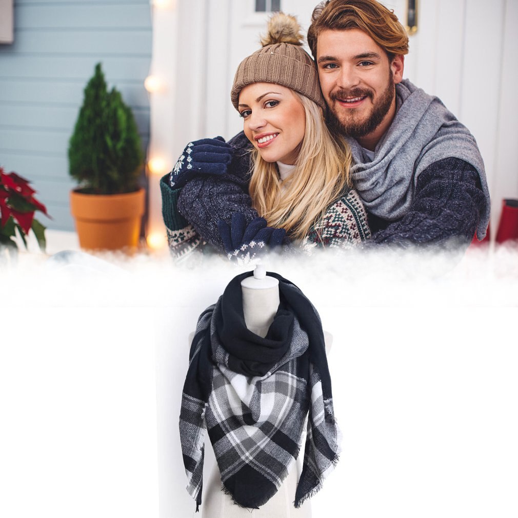 Latest Winter Triangle Scarf For Women Brand Shawl Cashmere Plaid Scarves Blanket Warm And Soft