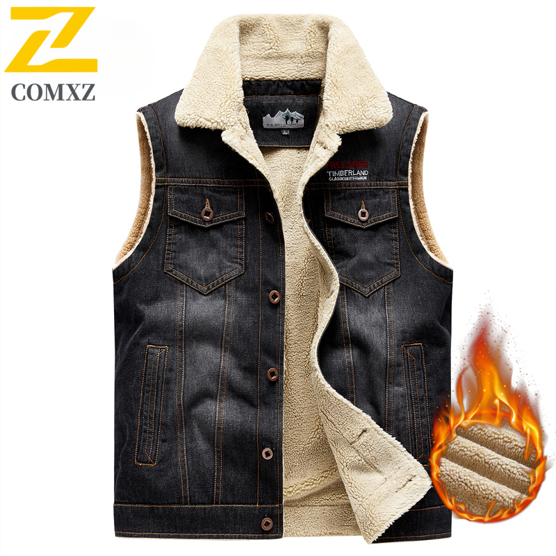 Gilet in denim da Uomo - Autunno/Inverno - Collo a Revers - Giacca Senza Maniche - Capospalla casuale