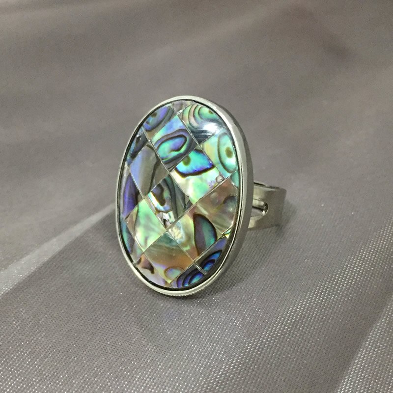 Anéis ajustáveis do vintage natural mãe de pérola concha unissex abalone anel de dedo aberto manguito meados completo anéis festa