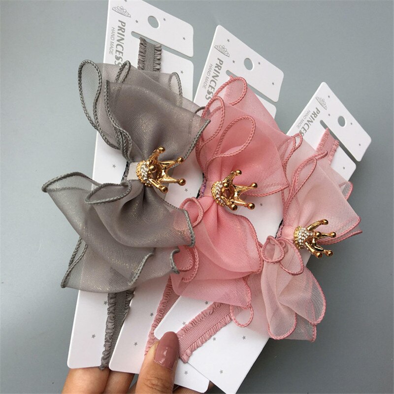 Bebê meninas bowknot coroa bandana laço elástico princesa faixa de cabelo moda novo estilo crianças acessórios para o cabelo