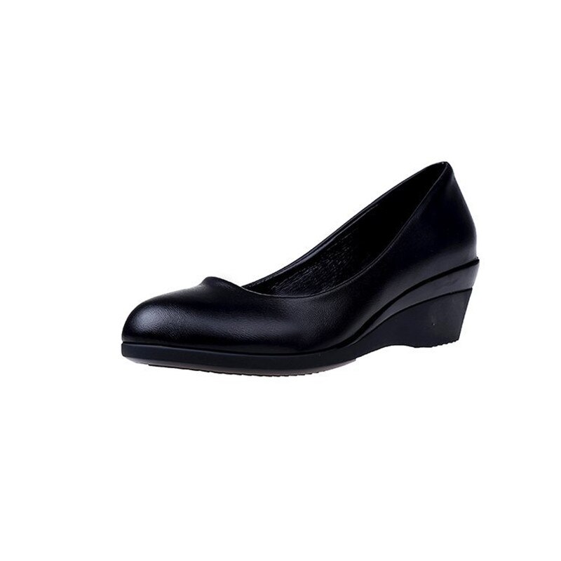 Big Size Vrouwen Schoenen Zwart Pomp Wedge Jurk Schoenen Dames Hakken Retro Party Hoge Hakken Mode Kantoor Pompen Bruiloft schoenen: 1 / 5
