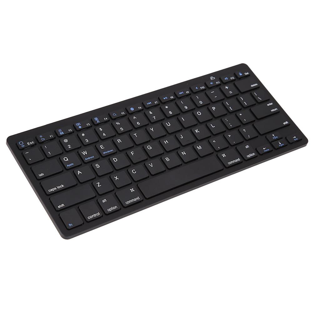 Wireless Gaming Keyboard Computer Game Universal Bluetooth Keyboard for Spanish German Russian French Korean Arabic: English black