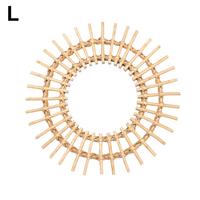 Miroir mural rond en macramé de style bohème, avec cordon en coton, fait à la main, décoration pour la maison: 40cm