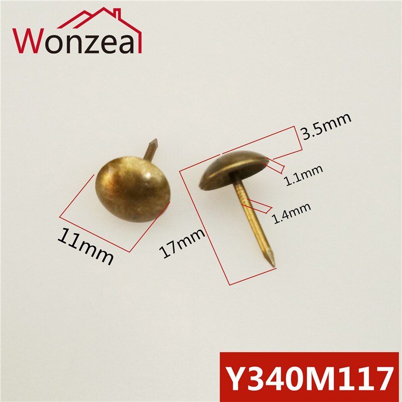 100pcs Small Antique Brass Bronze Upholstery Nail Jewelry Wine Case Box Sofa Decorative Tack Stud Pushpin Doornail Hardware