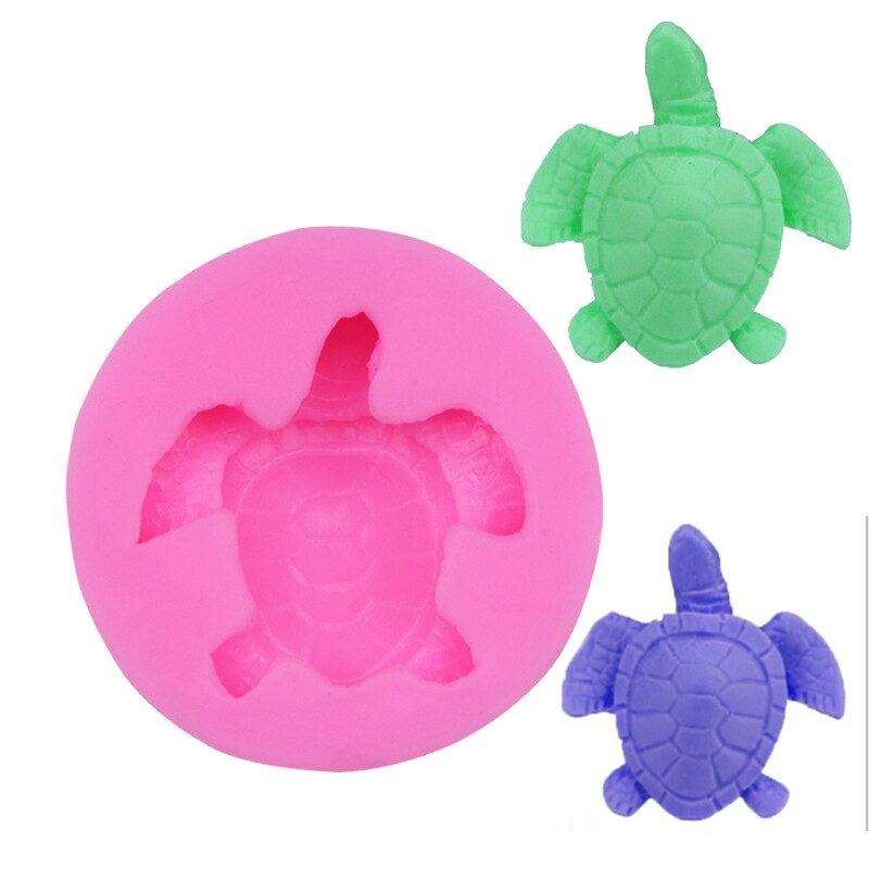 Turtle silicone mold pottery handmade DIY sea turtle resin 3d mold cake decoration baking tool molds for making soap