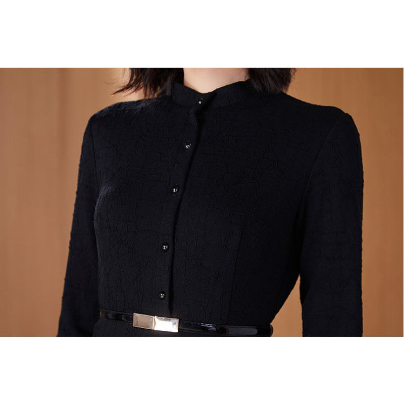 Vårhøst langermet kjole dame sommer elegant lang kjole slank oversize 4xl kjoler