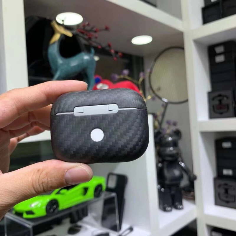 Funda de auriculares de fibra de carbono Real para Apple AirPods Pro 2(2022) auriculares inalámbricos Bluetooth de fibra de carbono para AirPods Pro)