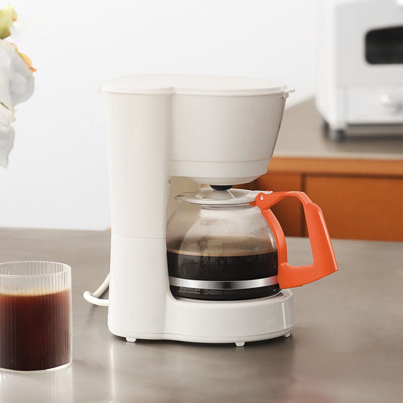 Máquina de Café Americano, cafetera casera, cafetera de goteo automática pequeña, minitetera americana: White