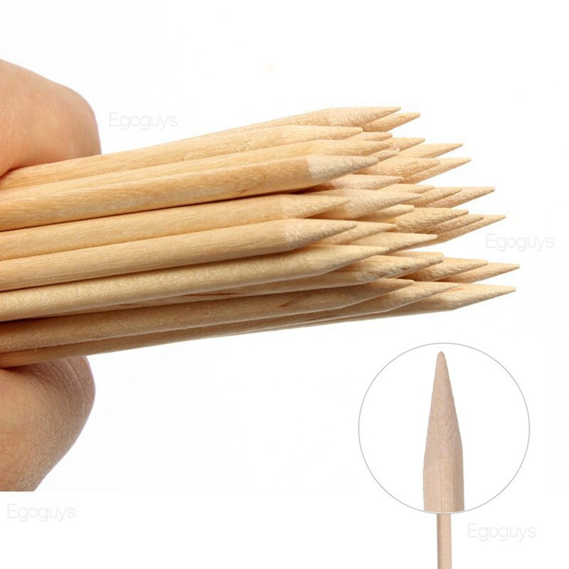 10 stk/sæt nail art neglebånd pusher orange træ pinde pinde neglebånd pusher remover manicure pedicure pleje