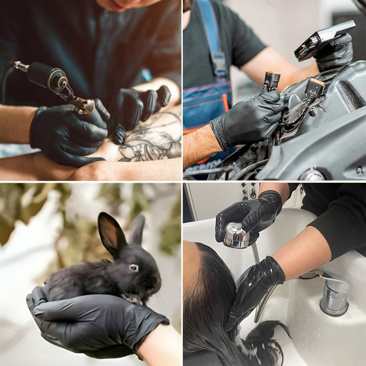 Guantes desechables de nitrilo negro, herramientas de cocina para el hogar, lavado de coches, guantes de trabajo de limpieza del hogar