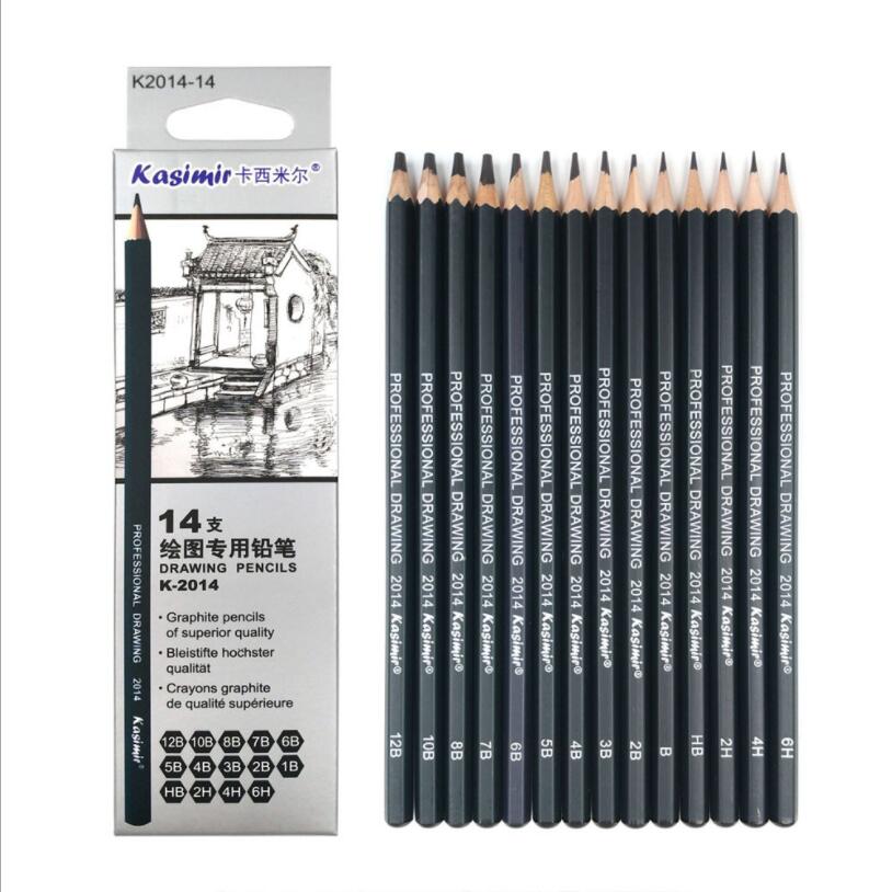 14Pcs/Set Drawing Pencil Set Wooden Art Supplies Hard/Medium/Soft Sketch Charcoal Pencils Art Painting Stationery