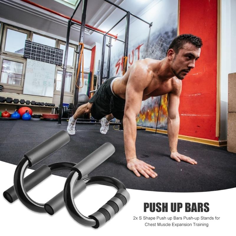 2pcs S Shape Push up Bars Push-up Stands Chest Muscle Expansion Training Workout Fitness Equipment