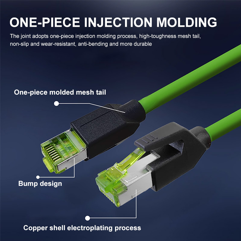 CAT6A Industrial Network Cable Servo High Flexible Profinet Gigabit EtherCAT Double Shield Router Cable Anti-interference