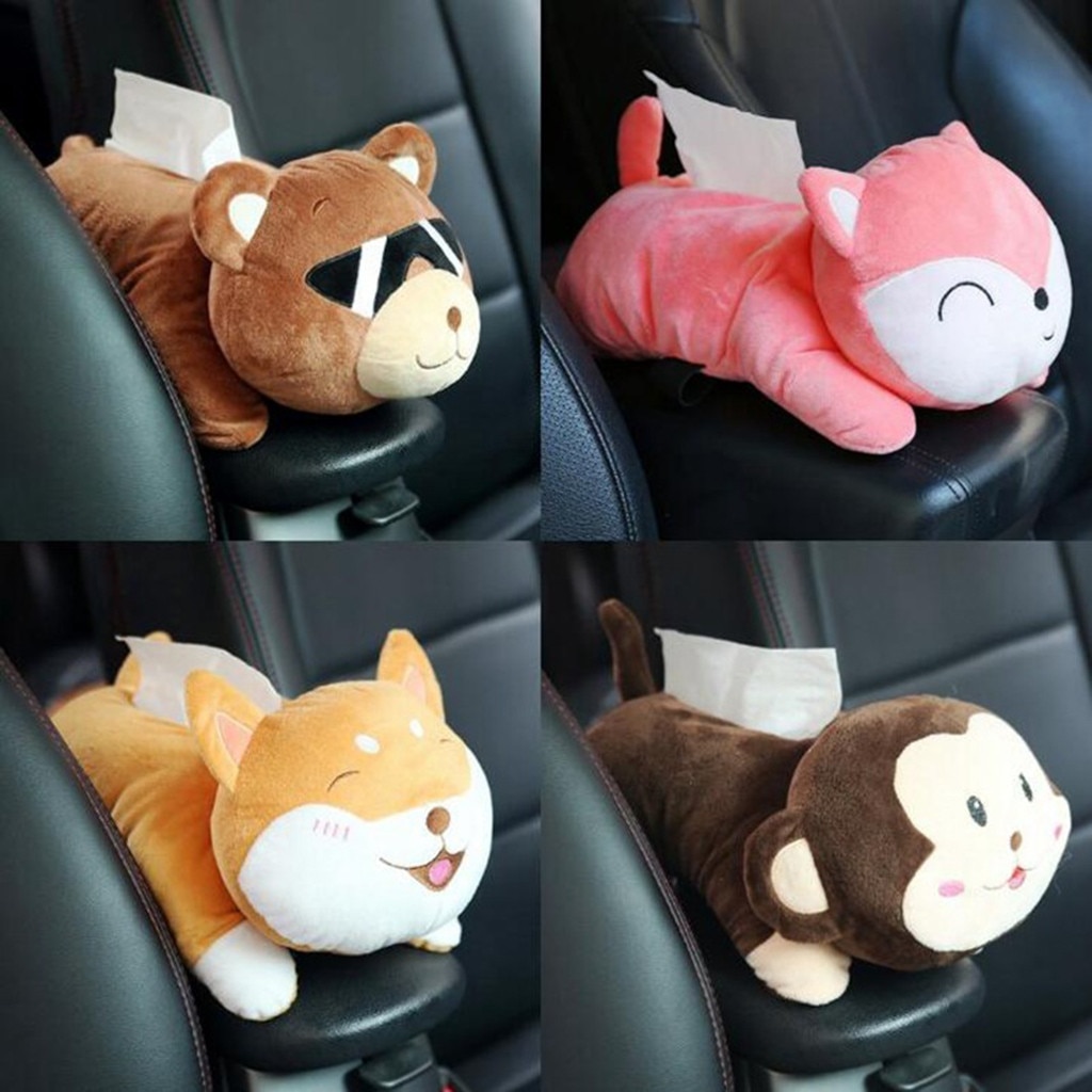 1pcs Useful Animal dolls Tissue Box Paper Napkin Holder Case Home Car Decor Car Use Cute Animal Doll Car Tissue Box B1