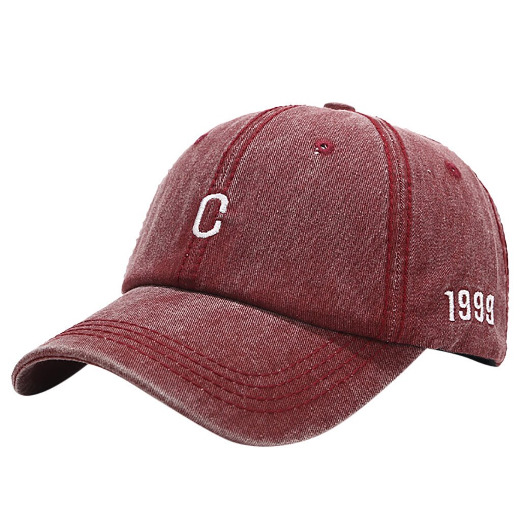 summer Baseball Cap Men Women Embroidery C Letter Baseball Caps Adjustable hat Sun Hats бейсболка мужская: Wine 