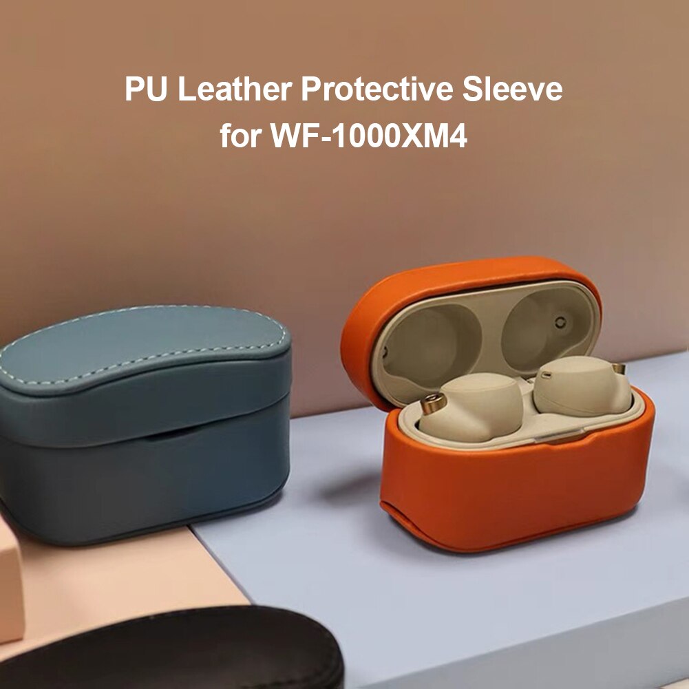 Charging Case Shockproof Protective Cover PU Leather Soft Protector Case Cover Earpods for Sony WF-1000XM4