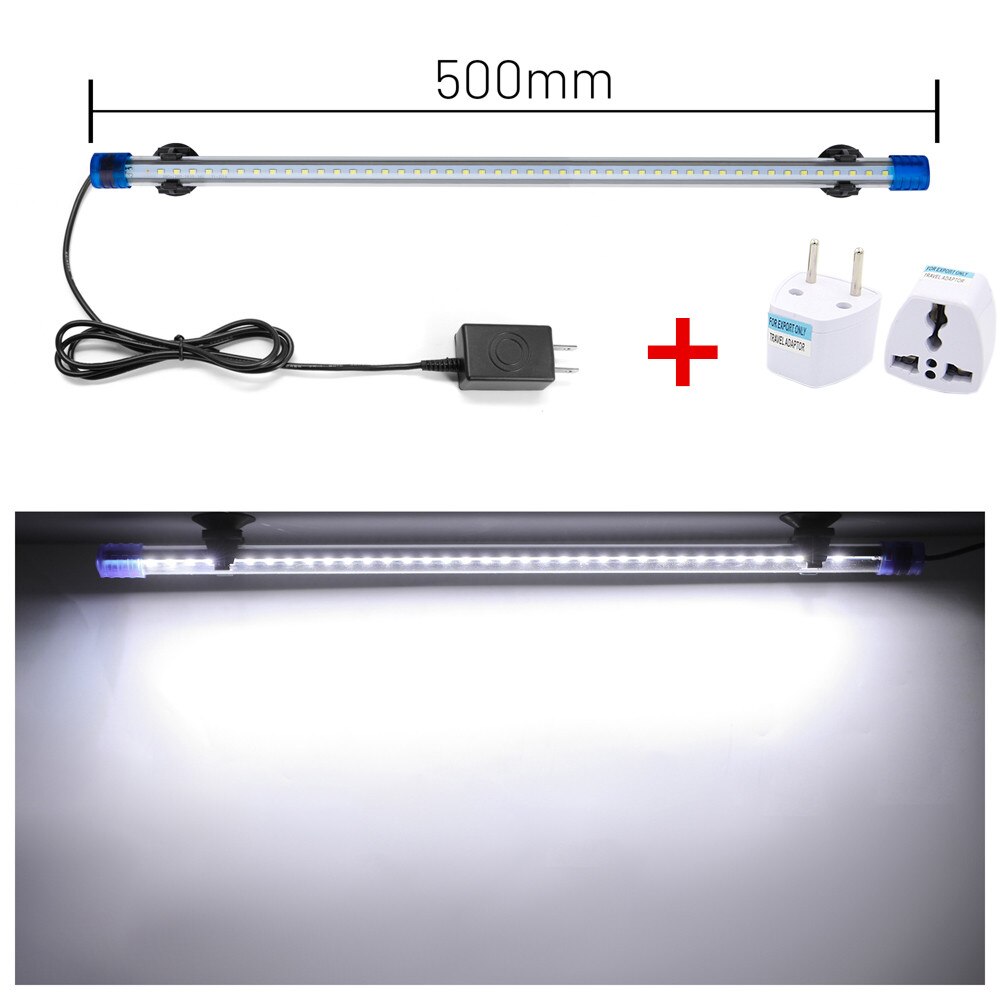 20-50CM Aquarium Light LED Fish Tank Submersible Light Lamp Waterproof Underwater LED Lights Aquarium Lighting: 50cm White