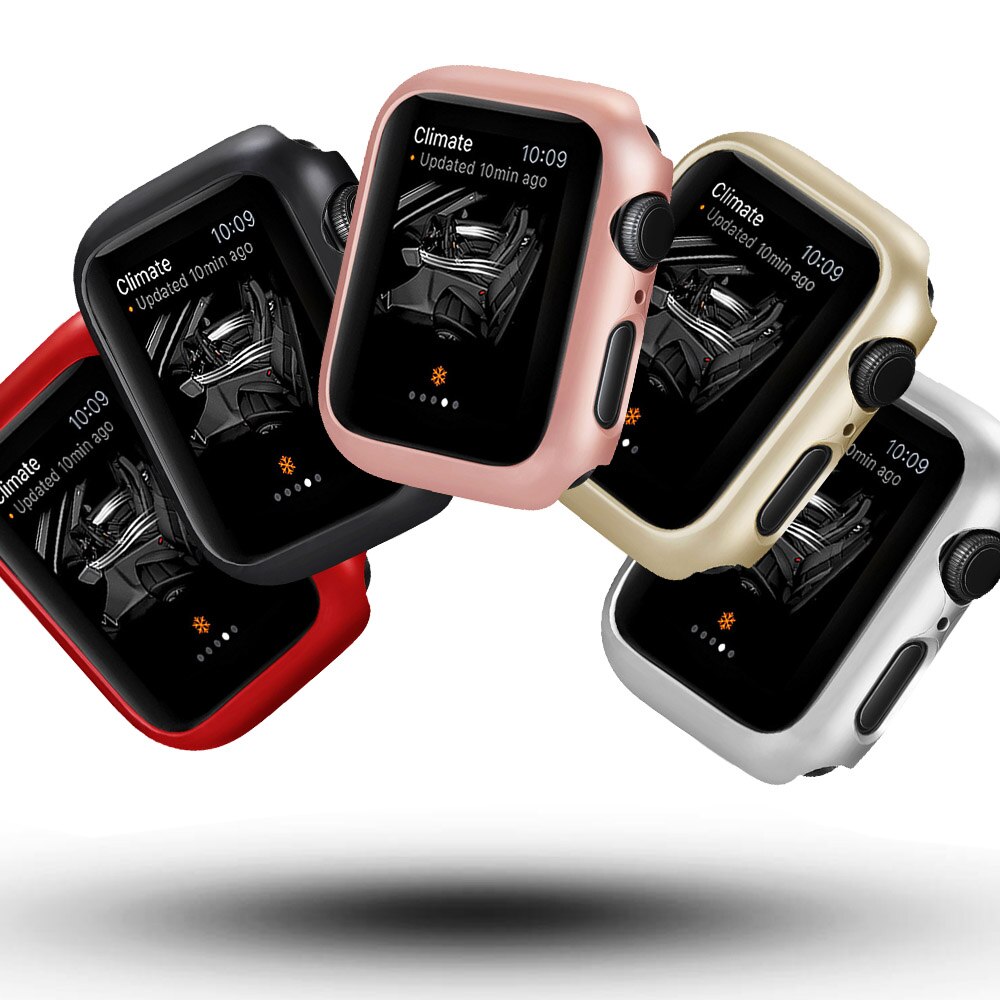 Coque de protection PC pour Apple Watch, pour Apple Watch série 6 5 4 3 2 38mm 42mm 40mm 44mm, protection antichoc pour iwatch 6 4 3, couvercle de cadre