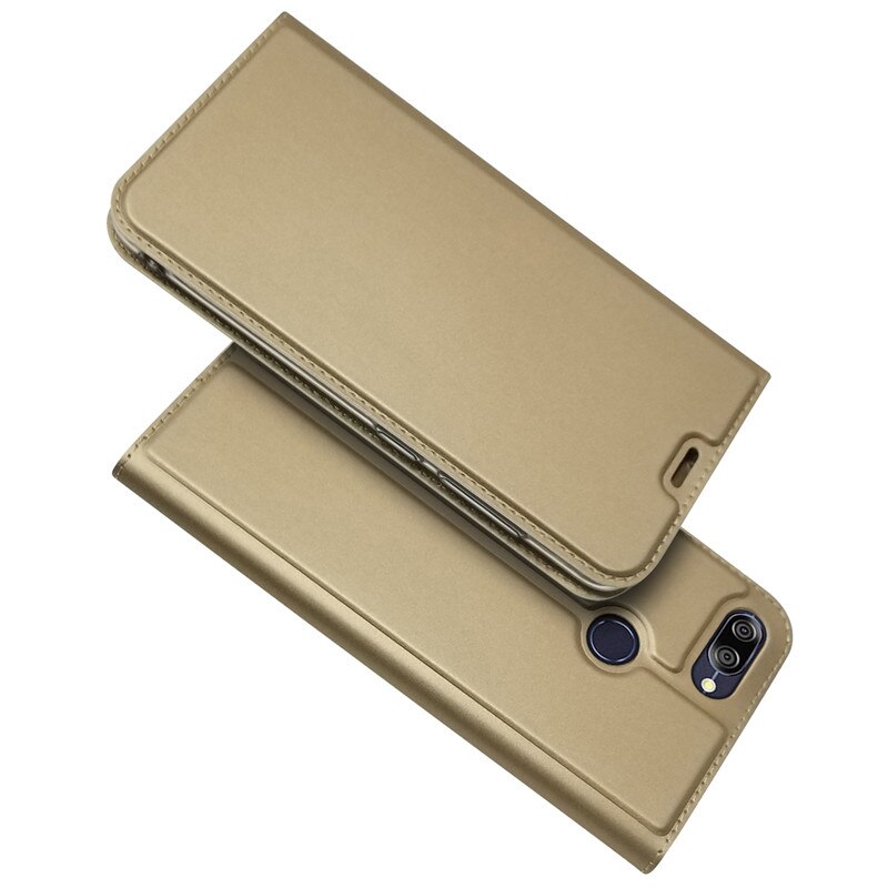 Case Op Voor Asus Zenfone Max Plus ZB570TL Case Cover Voor Asus Zenfone Max Plus M1 ZB570TL X018D Fundas Magneet flip Leather Cases: Goud