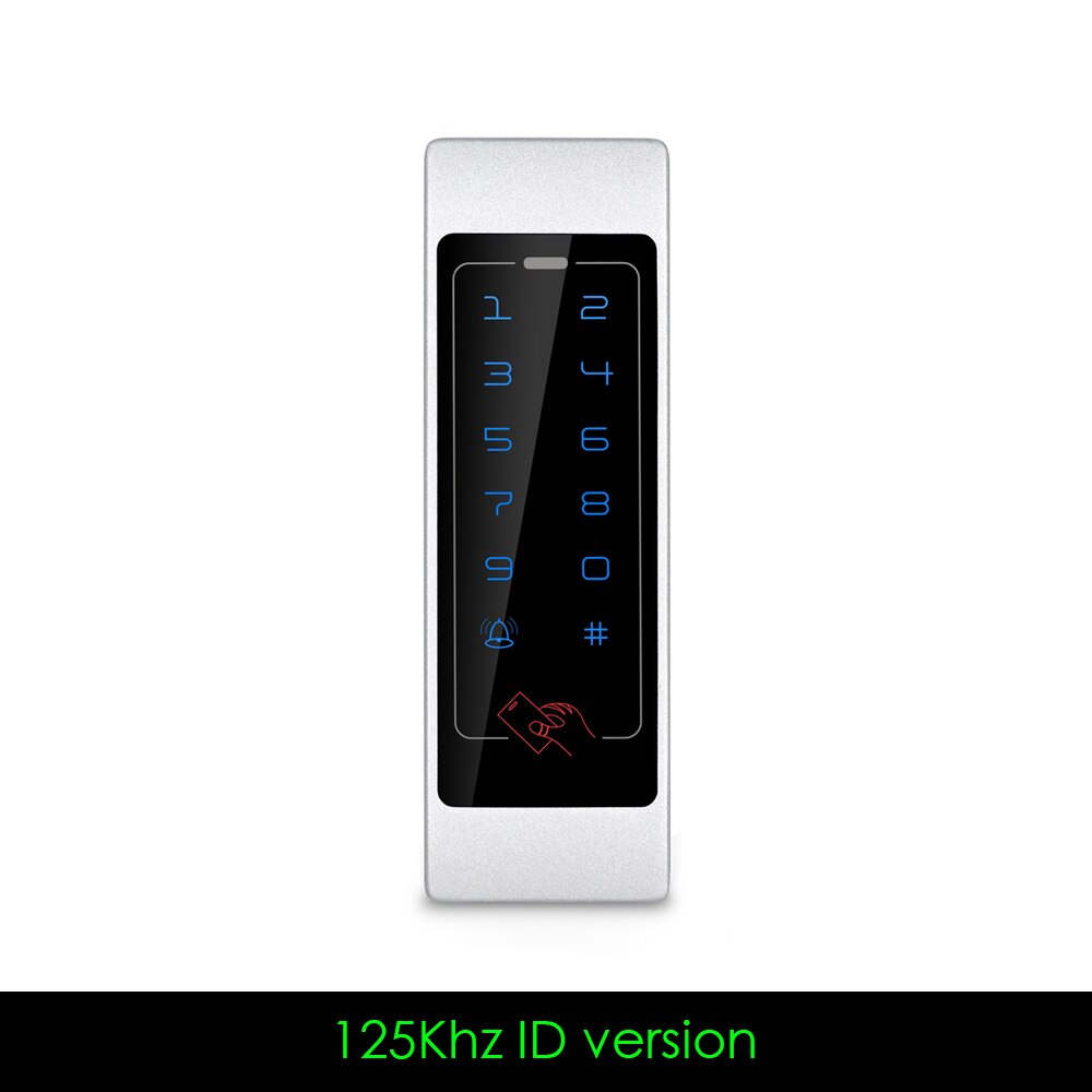 Metal Backlight Touch Access Control Keypad RFID 125Khz/13.56Mhz Waterproof Access Control Machine Wiegand 26/34 output: 125Khz ID version