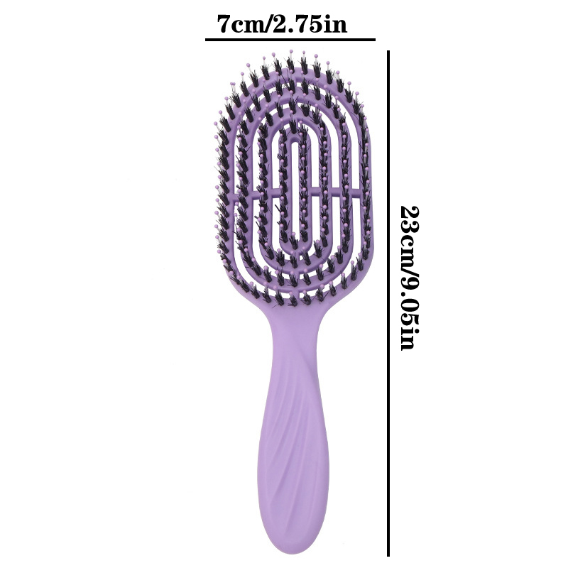 Javali Cabelo Escova de Cerdas, Anti-Static Massagem Comb, Estilo do couro cabeludo, Detangling, oco Out, Nylon Pente Dentes, Air Bag