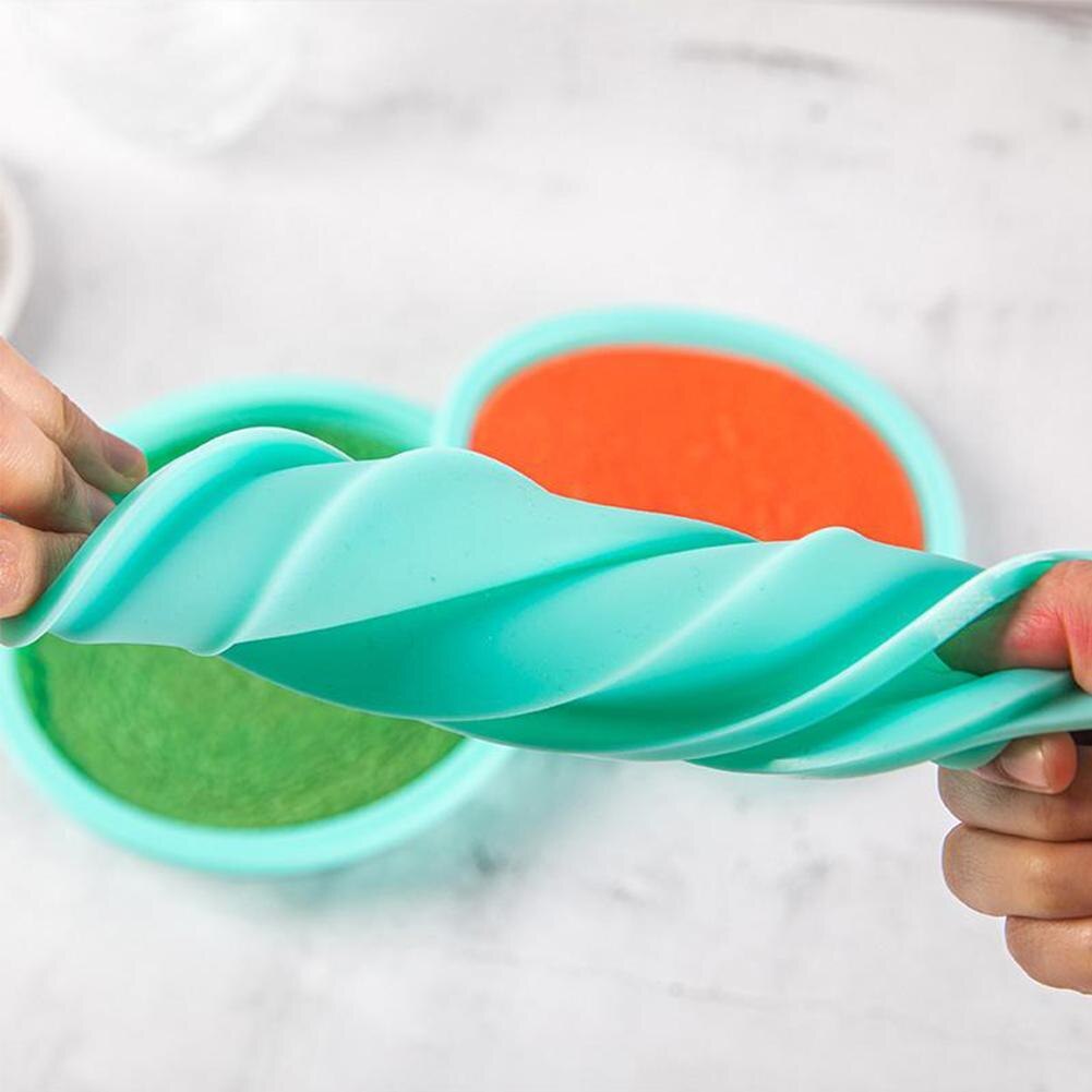 6 Inch Non-Stick Silicone Round Rainbow Cake Mold Baking Pan Set Silicone Pizza Mold For Rainbow Cake Fondant Decoration Tools