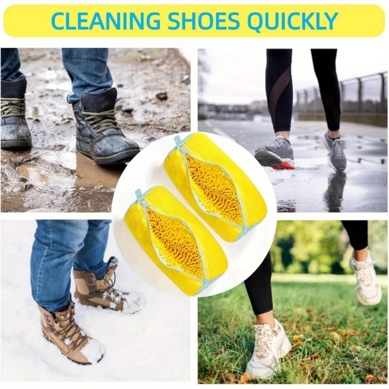 Durable Shoe Washing Machine Bag All Shoe Types Oval Protective Laundry Bag Rich Fluff Interior Minimize Noise Anti Deformation