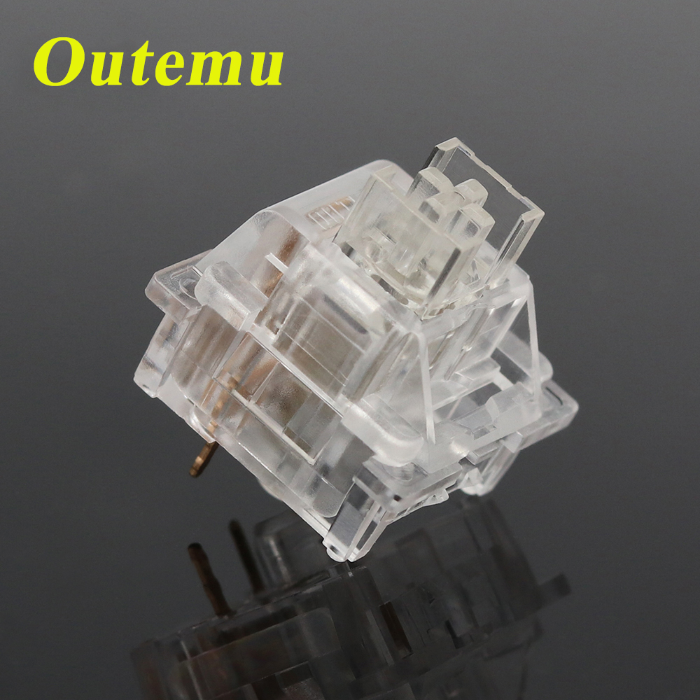 Outemu Transparent Mechanical Keyboard Switches Linear MX Switches 45/65gf 3pin RGB Game Switches for White Shaft