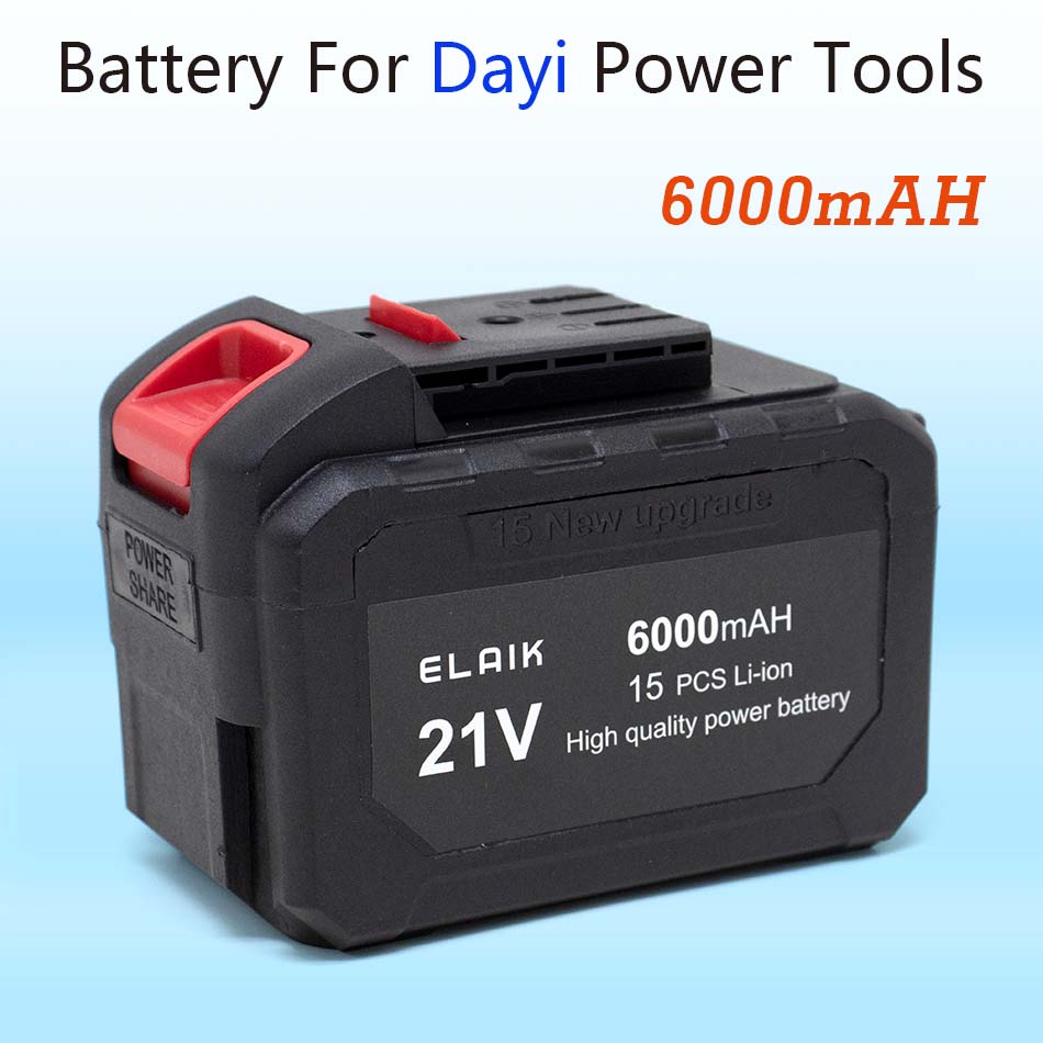 21V 6AH 4AH 2AH krachtige duurzame lithiumbatterij, oplader, geschikt voor Dayi 21V Volt Vervang batterij voor schroevendraaier: Roze