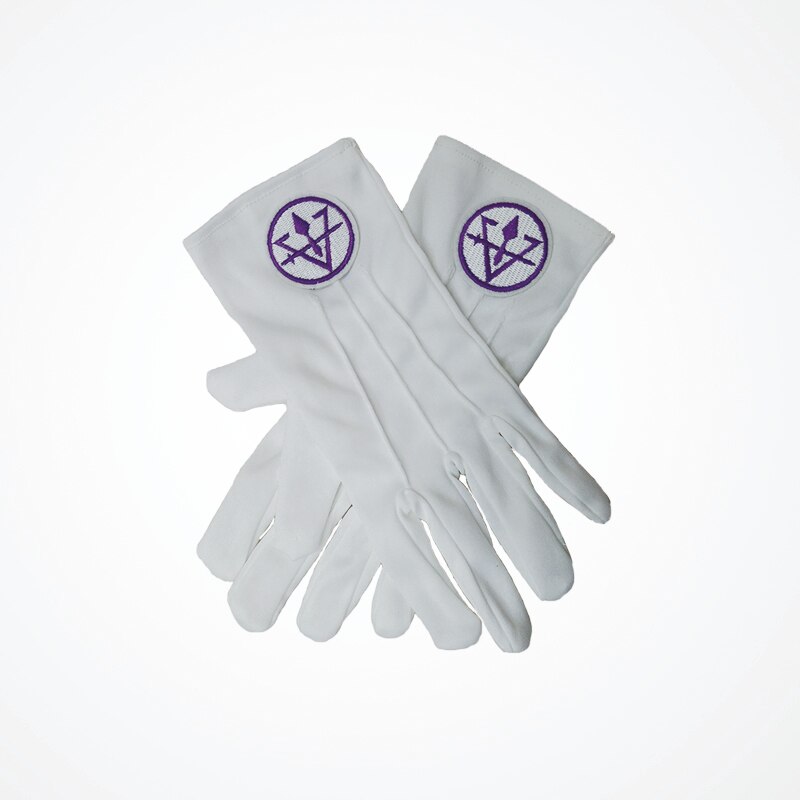 Freimaurer Insignien nutzung und stickerei stil günstige weiß Polyester hülse Freimaurer Polyester handschuhe: Nummer 2 10 Paare