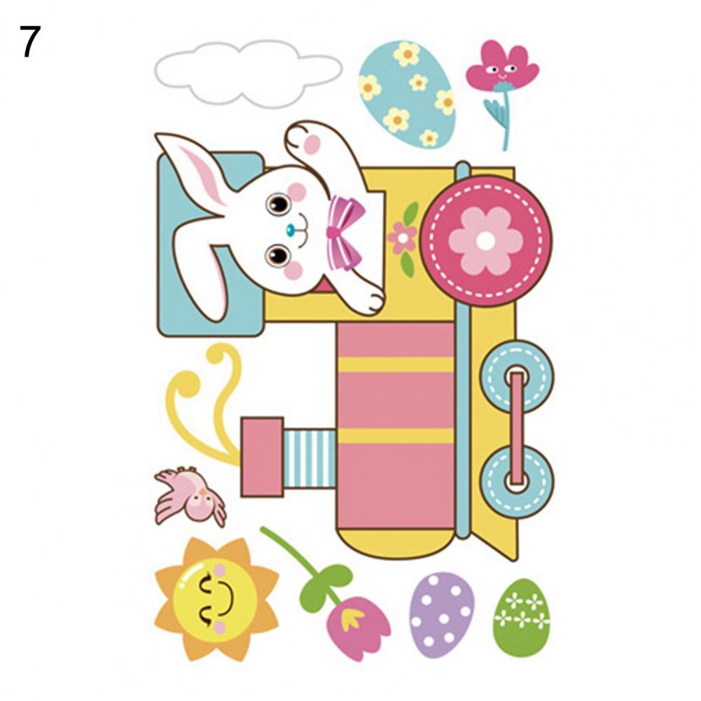Happy Easter Window Stickers Bunny Easter Window Clings Decorations for Home Decals: 7