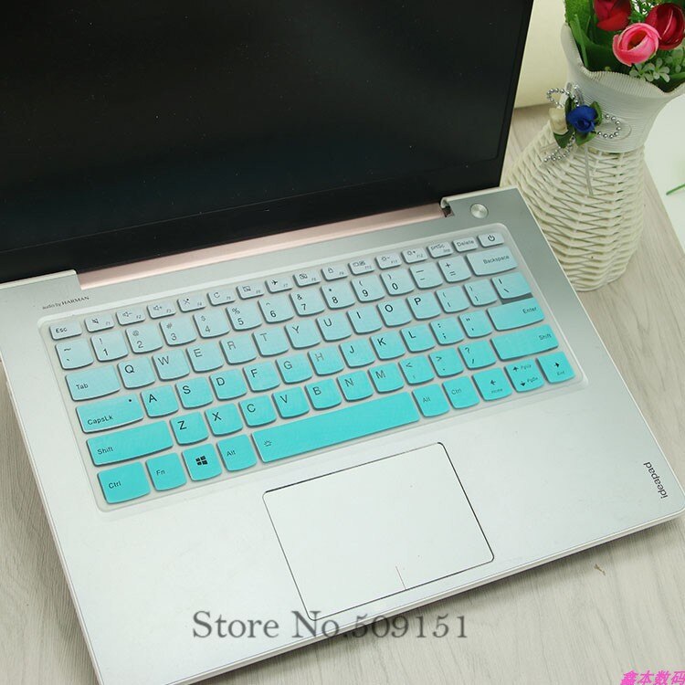 Osłona na klawiaturę laptopa dla Lenovo Ideapad C340 14 cal C340-14API c340-14iwl C340 C 340 14IWL 14API 14 "Notebook skóry Protector: GradualSkyblue