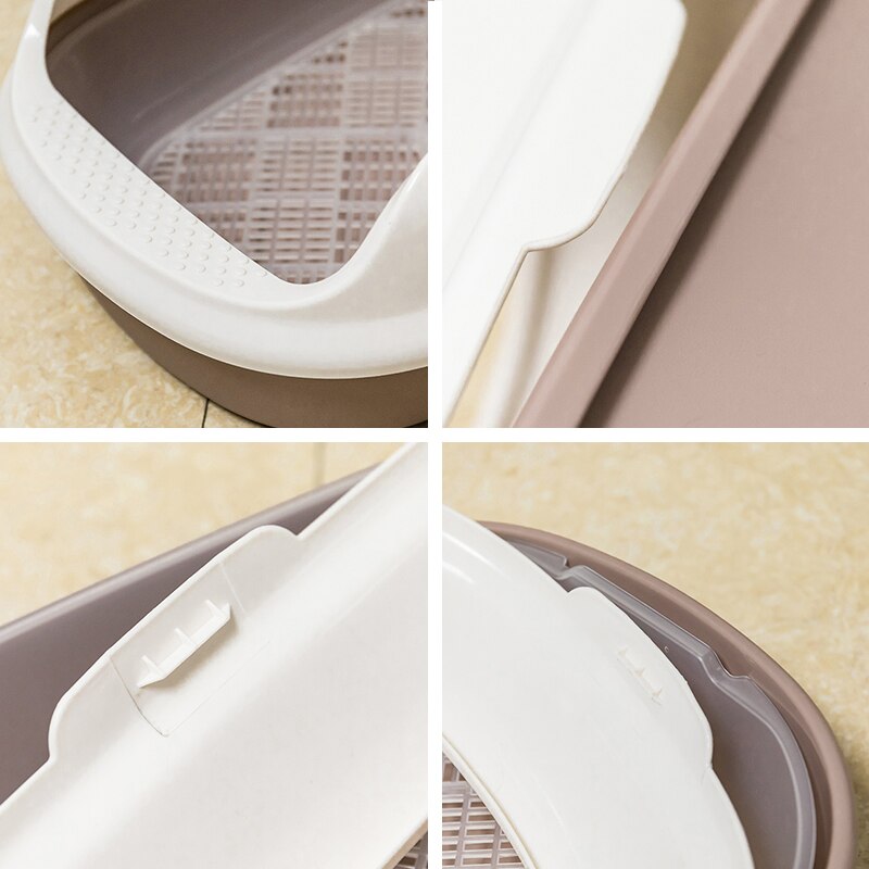 Cat Litter Box Cat Toilet 2or3Layer Pine Litter Bedpans Semi-Closed Anti-splashing Cat Pot Crystal Sand/bentonite/tofu available