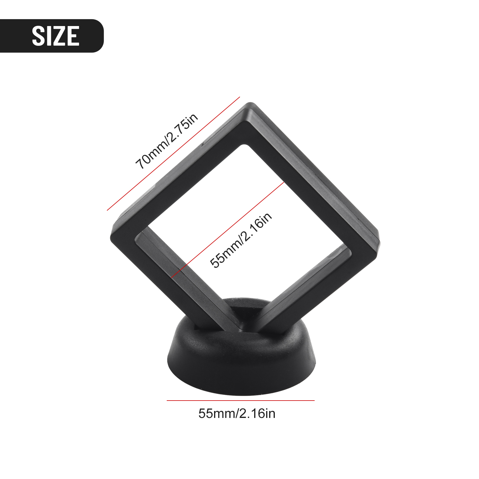 5/10PCS 3D Drijvende Fotolijst Stand Box Clear Sieraden Ring Coin Vitrine 70*70*20mm Home Decoratieve