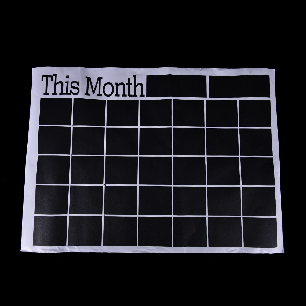 Weergaloze 60*44 Cm Zwart Krijt Bord Board Schoolbord Maandelijkse Planner Sticker Schema